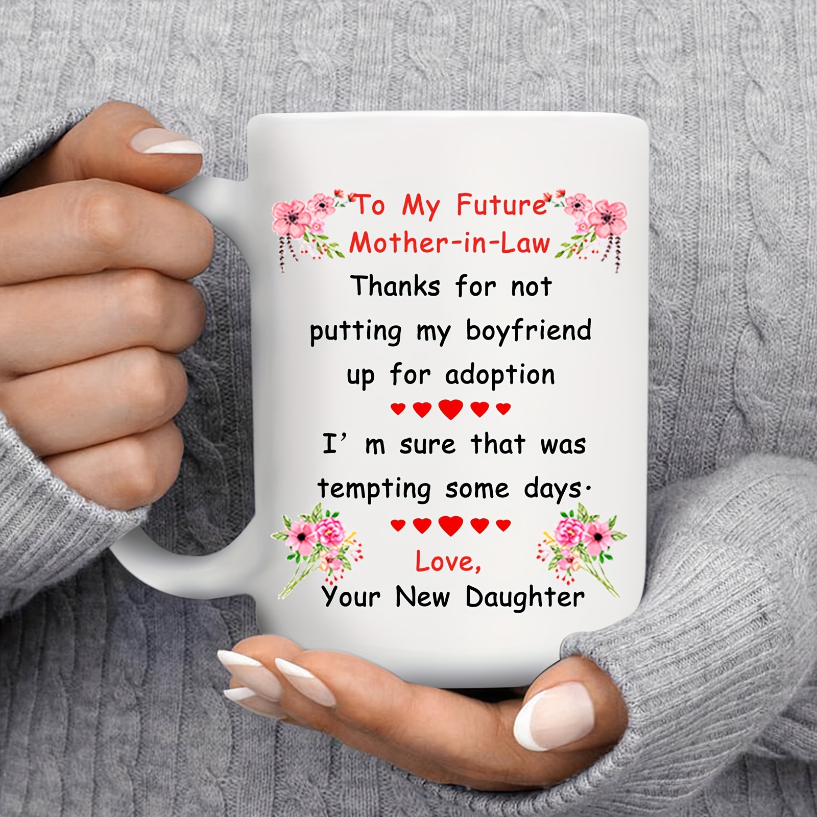 Funny Gifts for Moms, Mother's Day Gifts, Mom Birthday Gift, Mom Gag Cup,  Dear Mom Thanks for Being My Mom, Birthday Gifts for Moms 