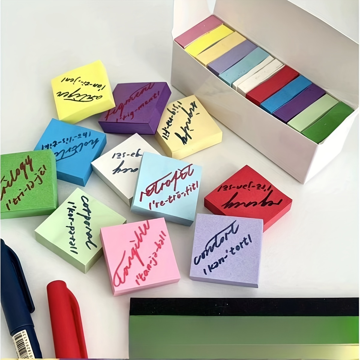 1.5inch * 1.5inch Mini Sticky Note Paper, Colored Small Square Sticky  Notes, Self-adhesive Index Stickers, Fluorescent Paper, N Times Stickers