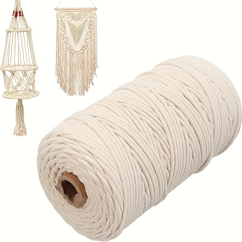 White Twisted Rope Macrame Fabric Cord Twine String Diy - Temu