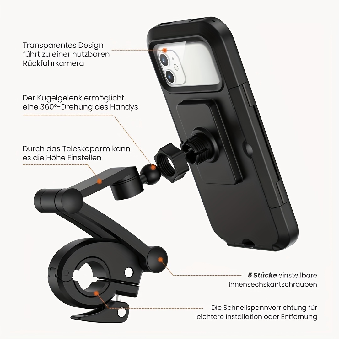 Soporte Celular Moto Bicicleta Impermeable Funcion Tactil, Usalo sin tener  que Sacar el Cel – Tubelux