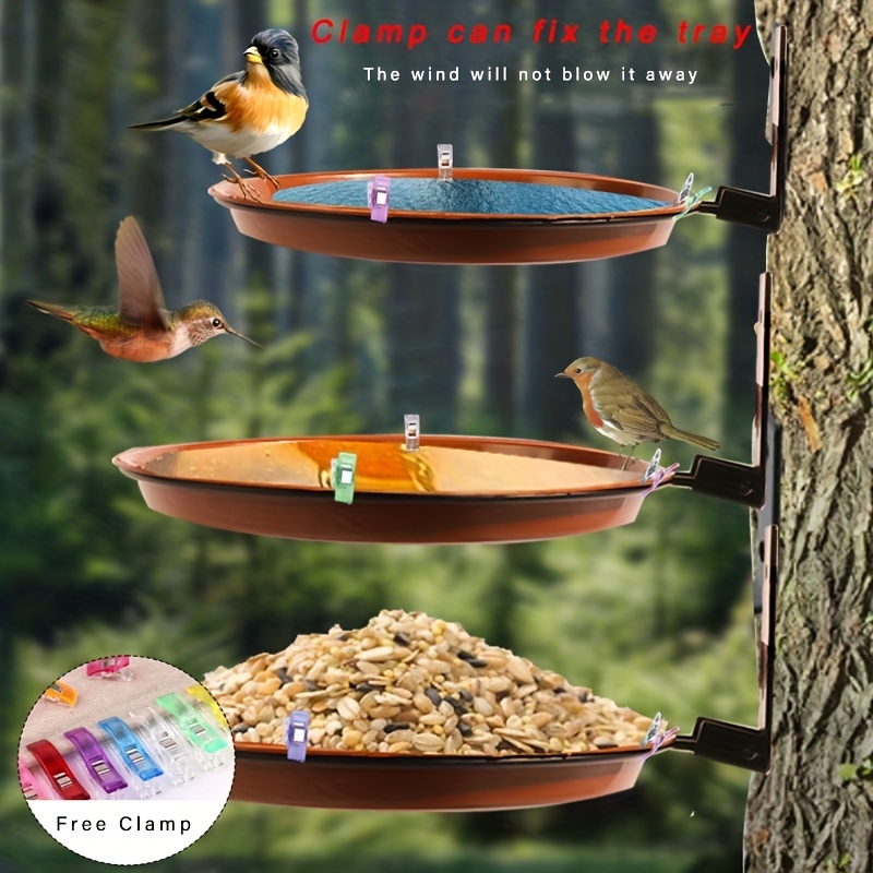 Hanging Bird Bath Bowl Double Layers Outdoor Large Bird House Garden Decor