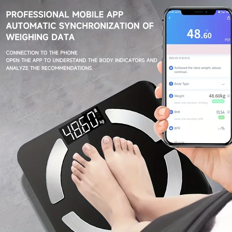 Scale Digital Weight And Body Fat Scale - With Mobile App For Body