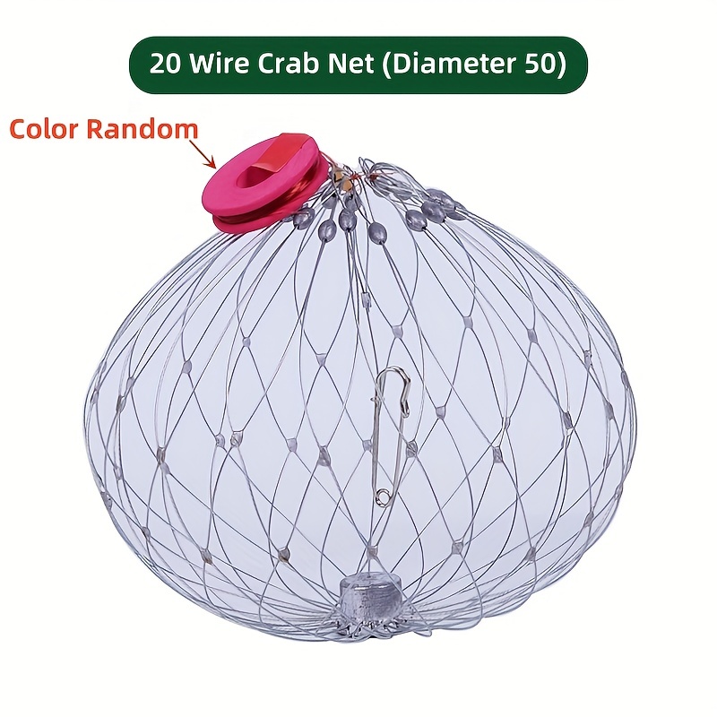 Automatic Opening & Closing Fishing Net Cage, Fishing Net Fishing Crab  Steel Wire for Saltwater Fishing Accessories Fishing Accessories