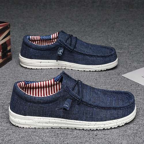 mens loafer shoes with decorative shoelaces comfy non slip slip on breathable shoes sneakers