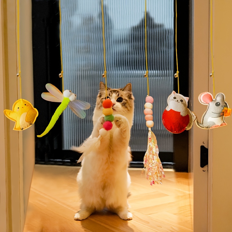 Pet Cat Toys Elasticity Retractable Hanging Door Type Interactive Toy For  Kitten Mouse Catnip Scratch Rope Toy Pet Supplies
