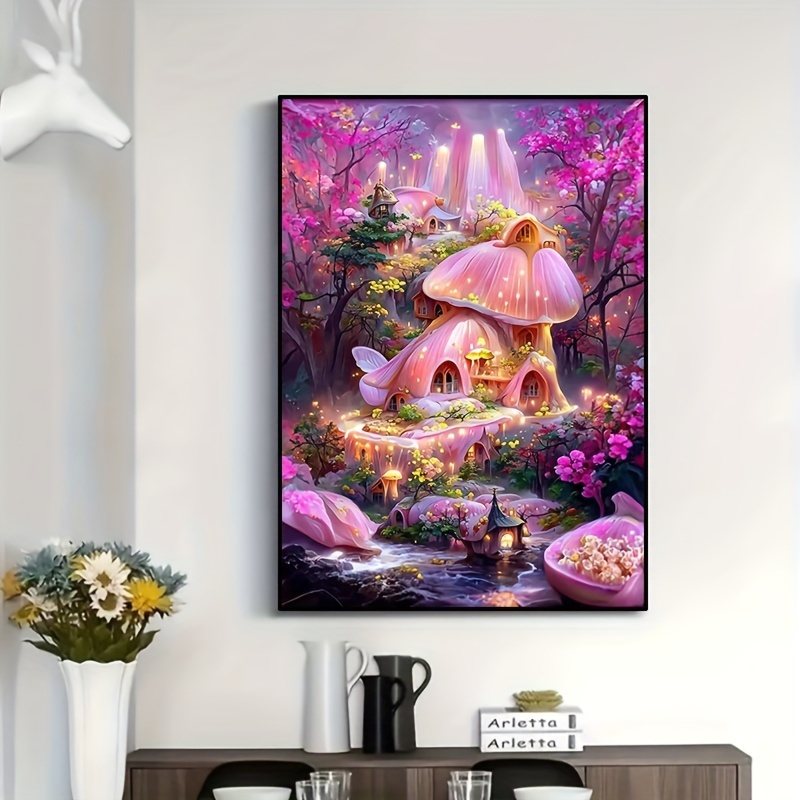 1pc 5D Artificial Diamond Painting Set Beautiful Mushroom Room Suitable For  Beginners, Adults Handmade, Living Room, Interior Decoration Painting Set