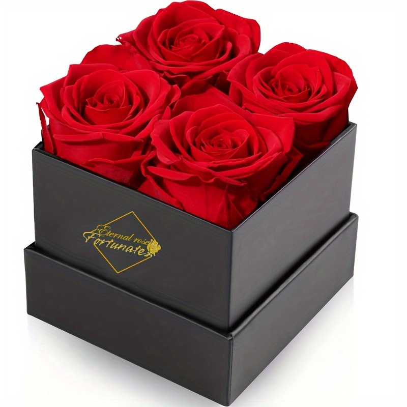 Cadeau Femme Rose Éternelle avec Boîte Cadeau Saint Valentin Femme  Préservée Rose Faite à la Main avec Je t'aime Collier Rose Enchantée  Coffret Cadeau