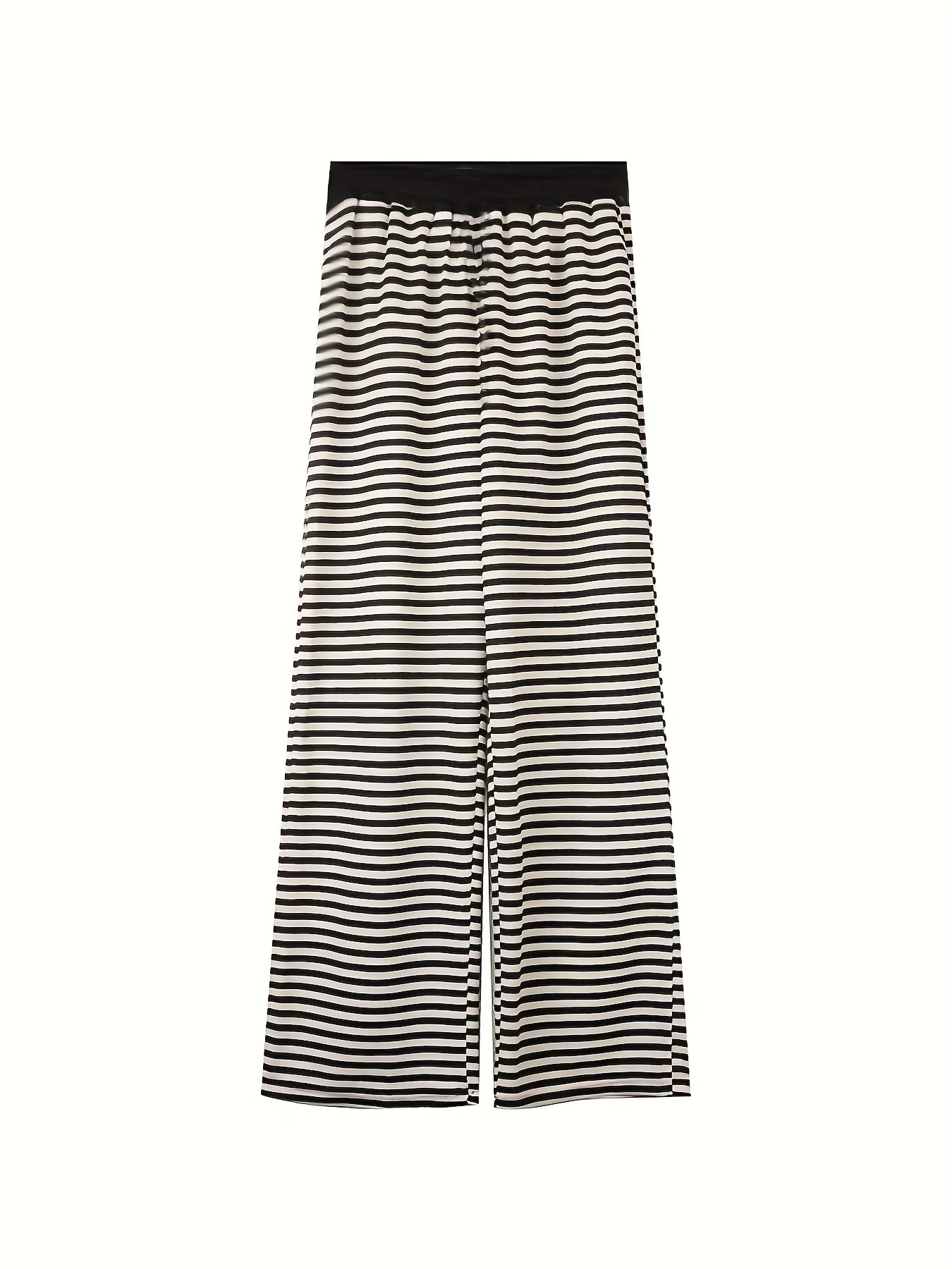 Striped Print Drawstring Waist Pants Casual Comfy Wide Leg - Temu
