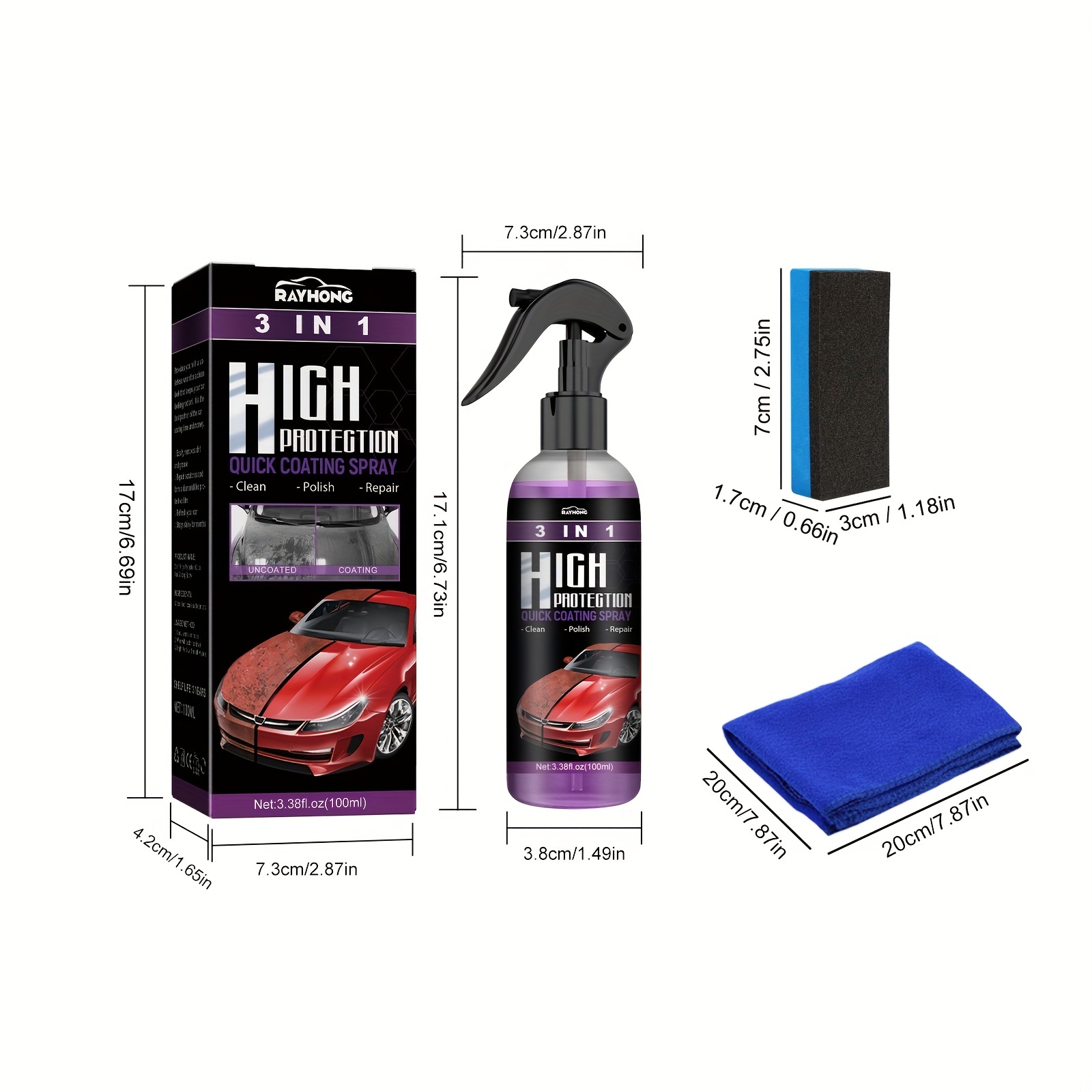 High Protection Quick Car Paint Spray Cleaning Coating - Temu