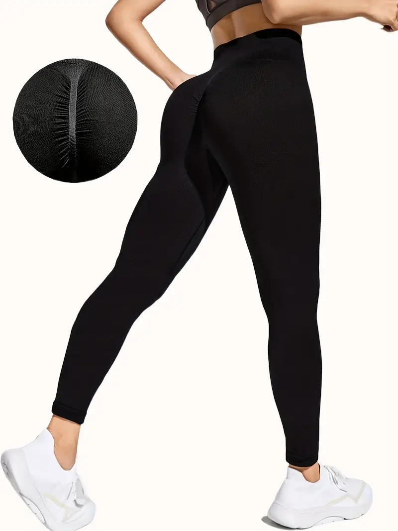 High Waist Yoga Leggings Pocket Seamless Butt Lifting - Temu