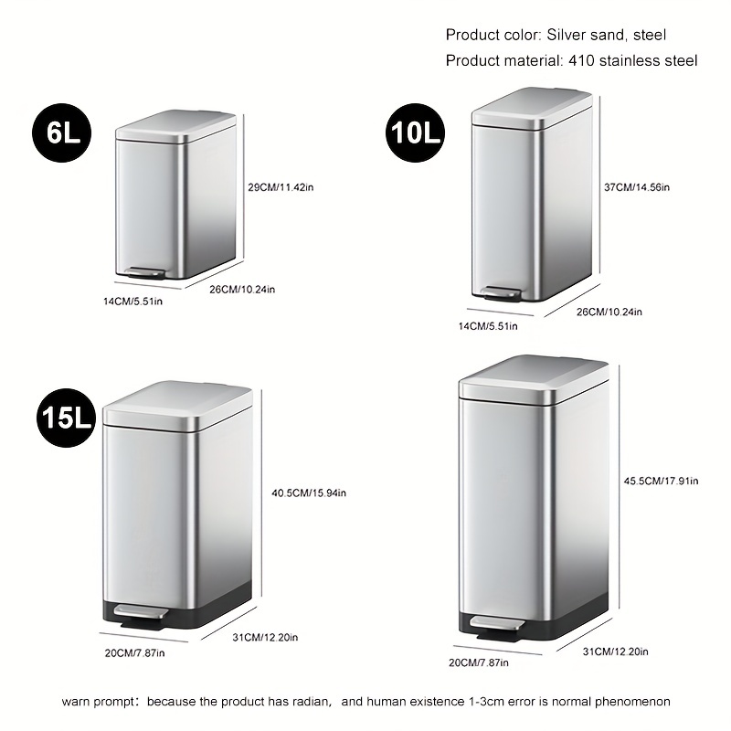 Stainless Steel Trash Can Commercial Large Capacity Toilet - Temu