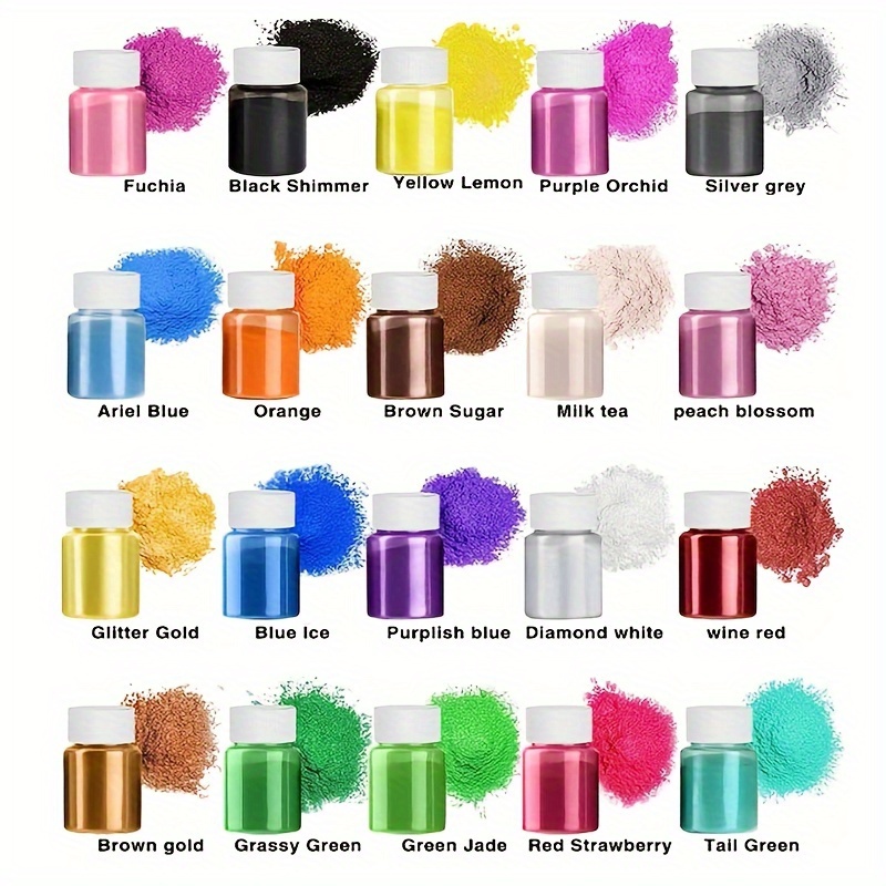 20 Colors 10 Gram Set Epoxy Mica Powder Pearlescent Pigments - Temu