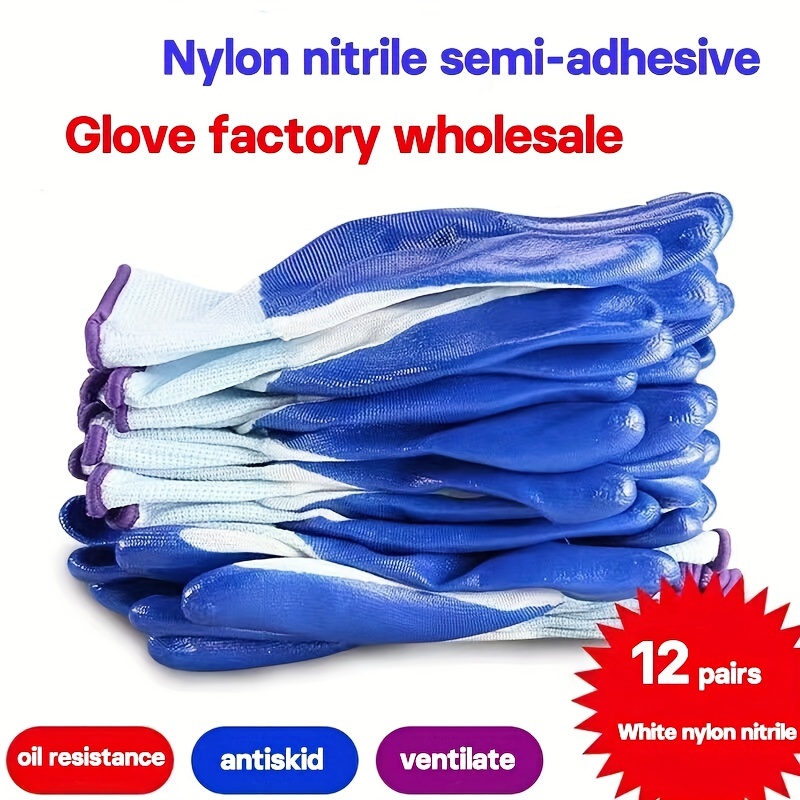 Rubber Labor Protection Gloves Wear resistant Oil resistant - Temu