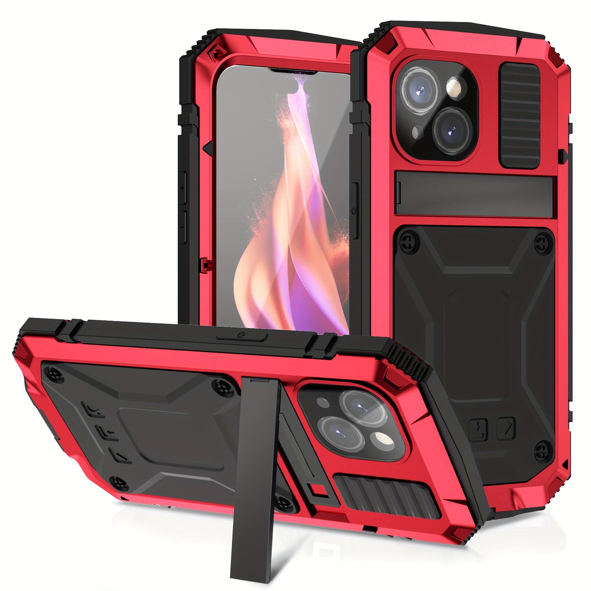 Funda de protección resistente para iPhone 13 Pro Max con protector de  pantalla deslizante para cámara, funda de carga inalámbrica compatible con