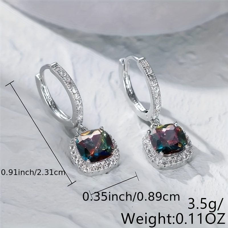 Boho Multicolor Stone Hoop Earrings, Golden Tone