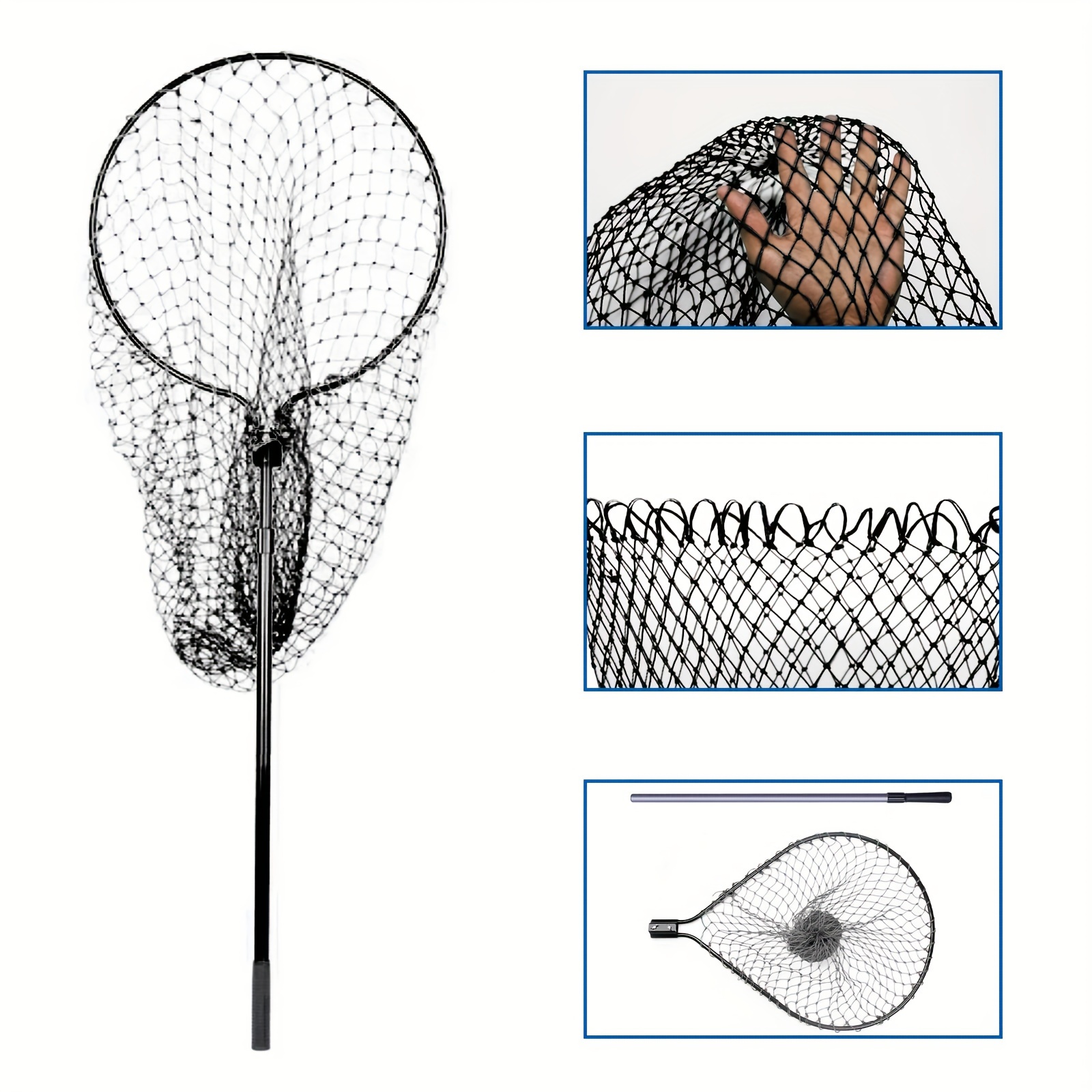 Foldable 6 Sizes Fishing Net Fishing Net Replacement - Temu