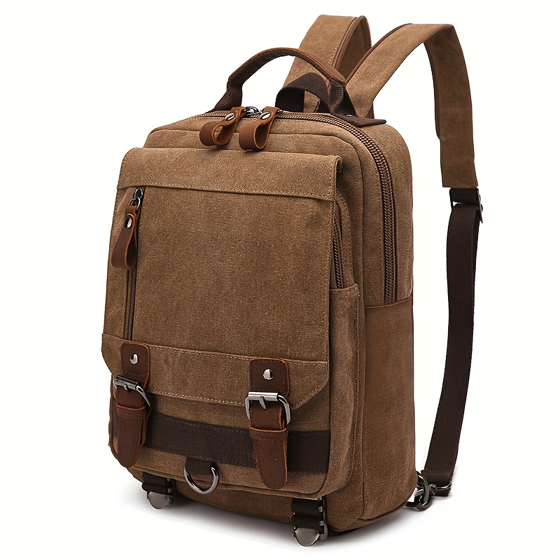 Canvas Messenger Bag Shoulder Sling Backpack Travel Backpack
