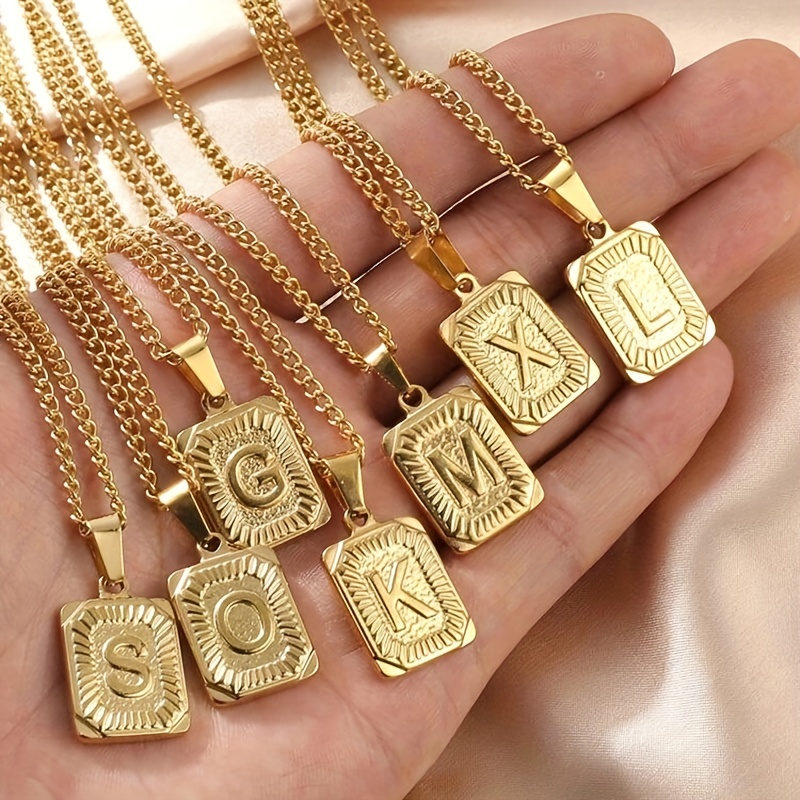 Smooth 18K Gold Plated over Sterling Silver Letter Charms - A-Z Letter  Pendant.