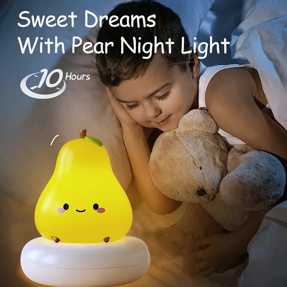 Luz de noche para bebé, lámpara linda de silicona colorida para