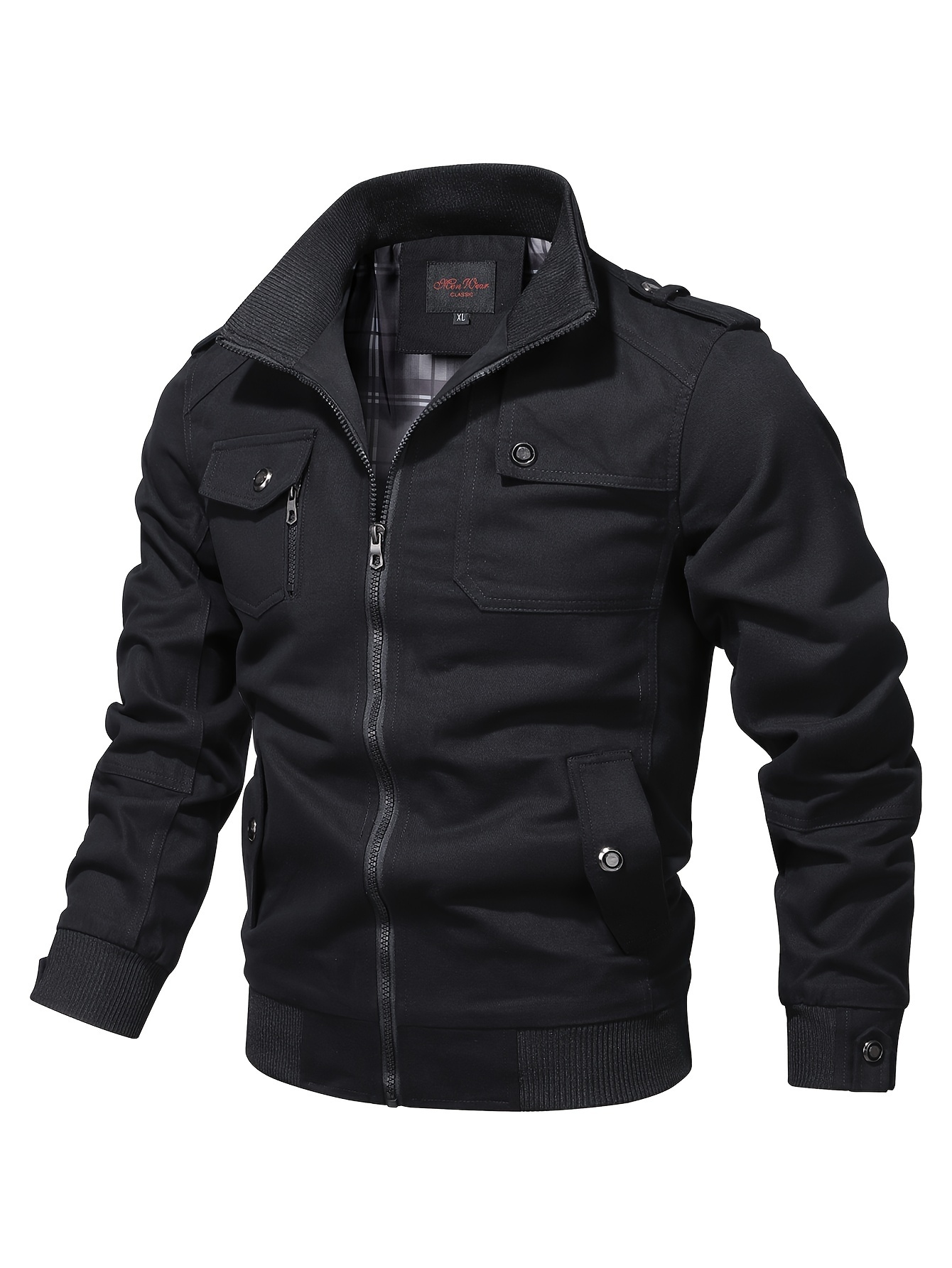 Comprar Chaqueta casual de primavera y otoño para hombre, chaqueta con  cuello alto, chaqueta de trabajo para hombre, chaqueta de algodón