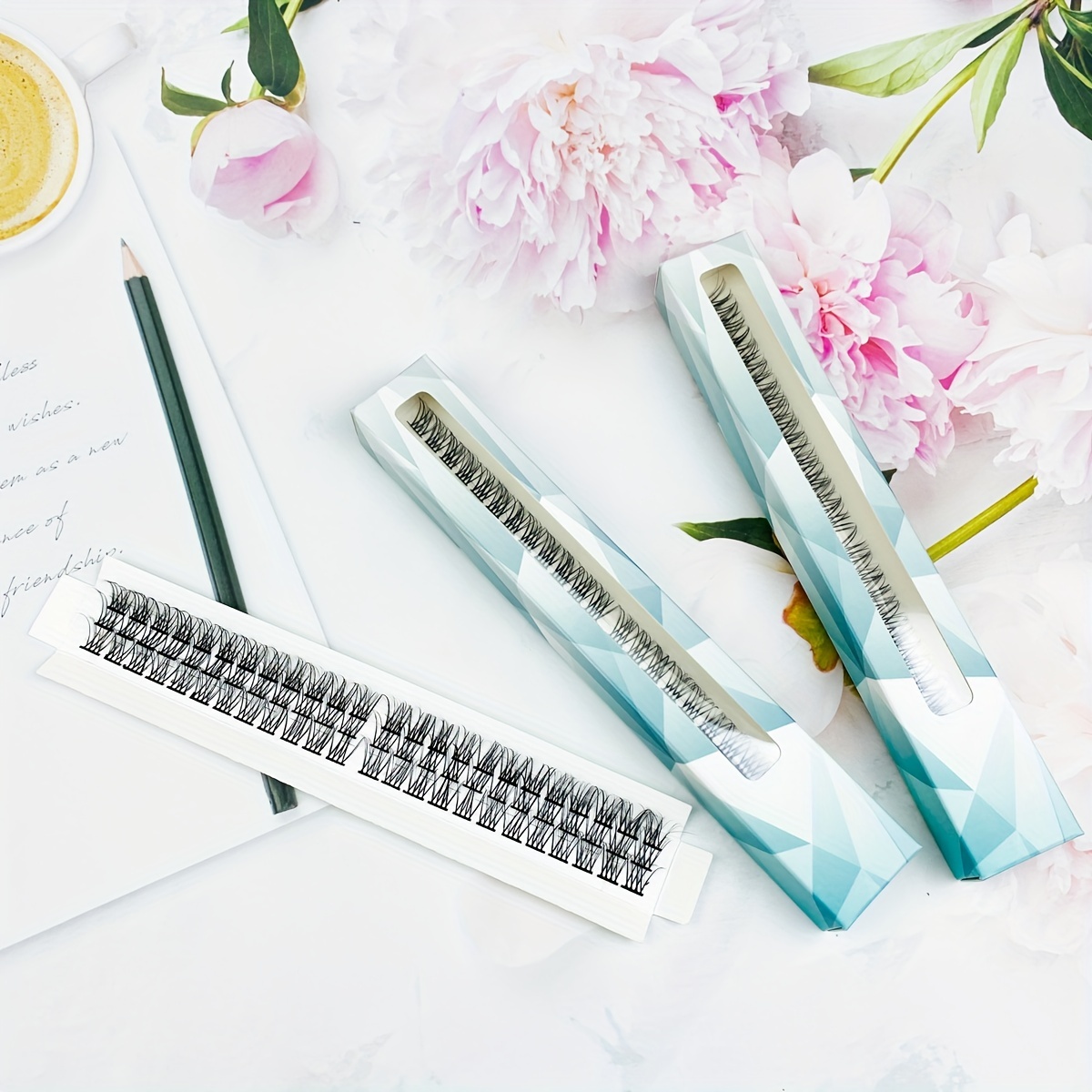 D Curling Lash Clusters Volume 100 Wispy Lashes DIY Use At Home 14mm