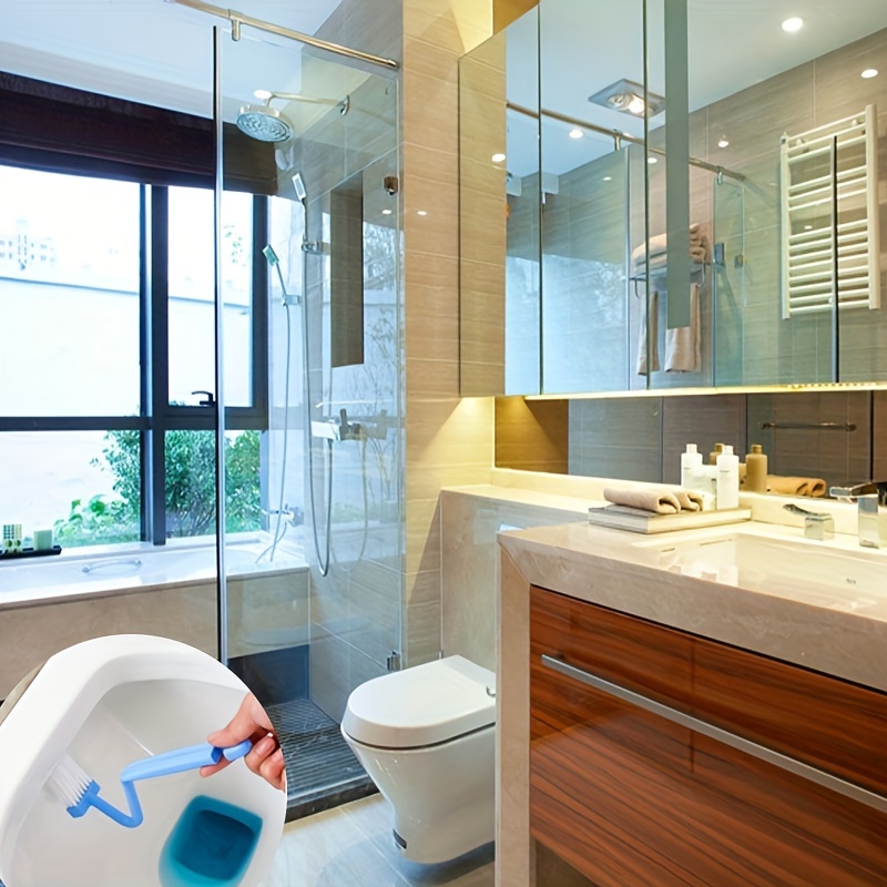 3pcs Toilet Rim Edge Brush Bow Curved Flush Passage Brush Bathroom Cleaning  Supplies Home Cleaning Handle Corner Brush Bathroom Cleaning