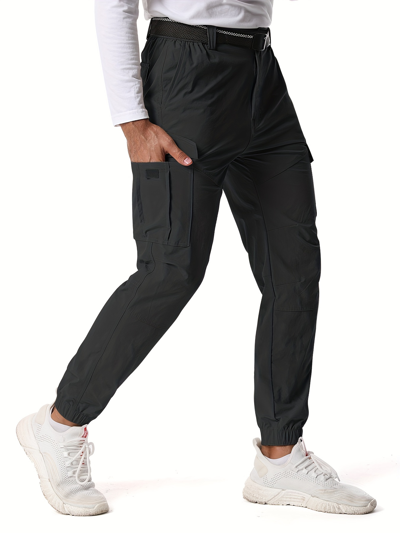 Trendy Baggy Cargo Pants, Men's Black Multi Flap Pocket Trousers, Loose  Casual Outdoor Pants, Men's Work Pants Outdoors Streetwear Hiphop Style