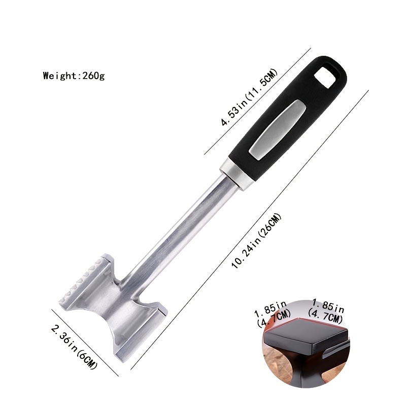Heavy Duty Meat Tenderizer - Double Sided Meat Mallet & Pounder Tool, Rust  Proof Zinc Alloy Kitchen Hammer with Ergonomic Rubber Handle for