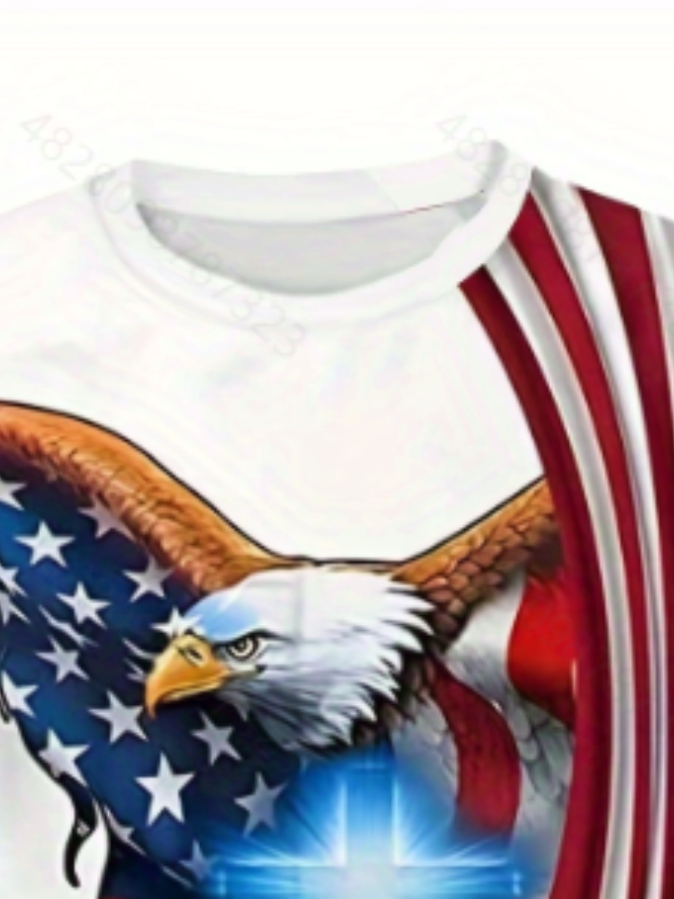 Star-spangled Eagle Pattern T-shirt, Men's Casual Slightly Stretch