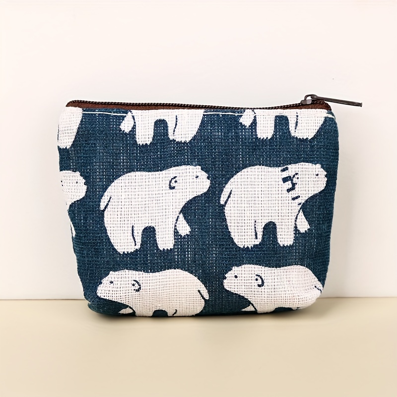 Polar Bear pattern zipper coin purse