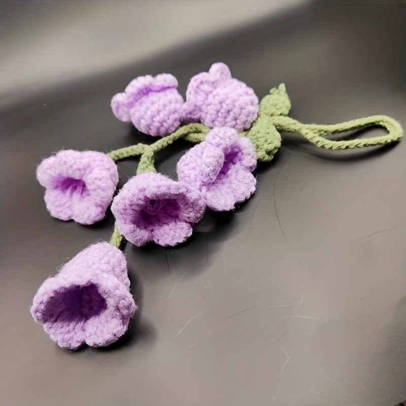 1Pc Hot Lily Of The Valley Float Hanging Rearview Mirror Pendant Hand-crocheted Car Supplies Wool Woven Hanging