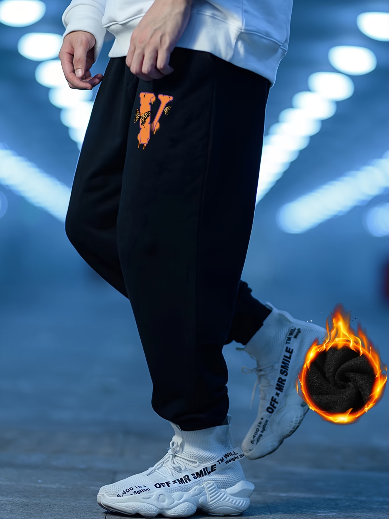 Men's Casual Winter Alphabet Print Jogger Pants