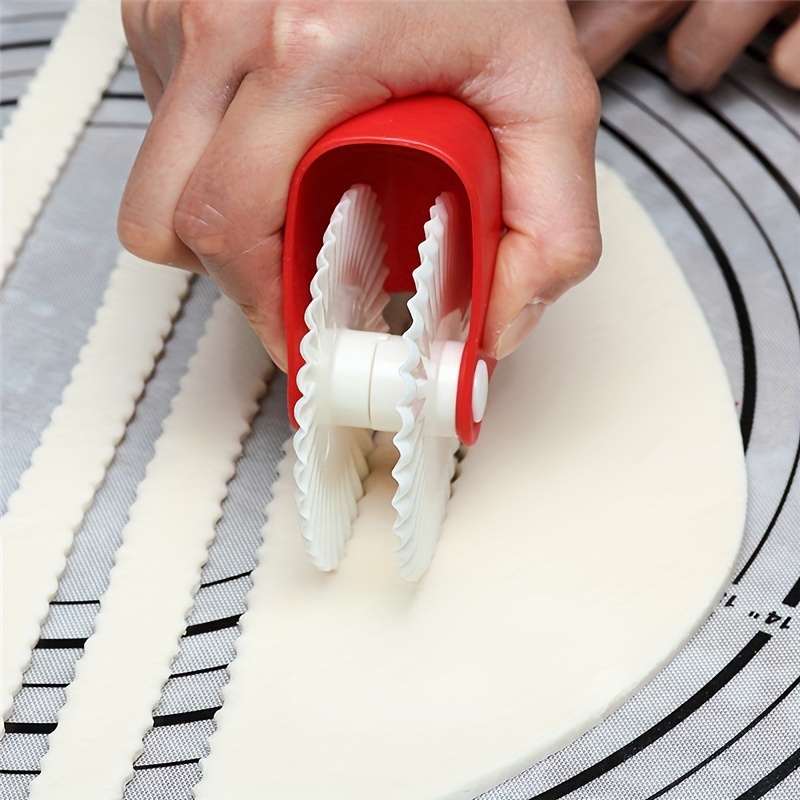 Diy Pastry Dough Lattice Cutter Plastic Rolling Pin Wheel - Temu