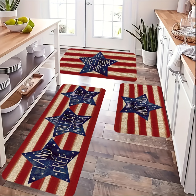 American Flag Area Rug, 4th Of July Big Rooster Patriotic Area Rugs,  Non-slip Anti-fatigue Carpet, Machine Washable, Entrance Welcome Door Mat,  Living Room Bedroom Dormitory Carpet Room Decor, Independence Day Decor 