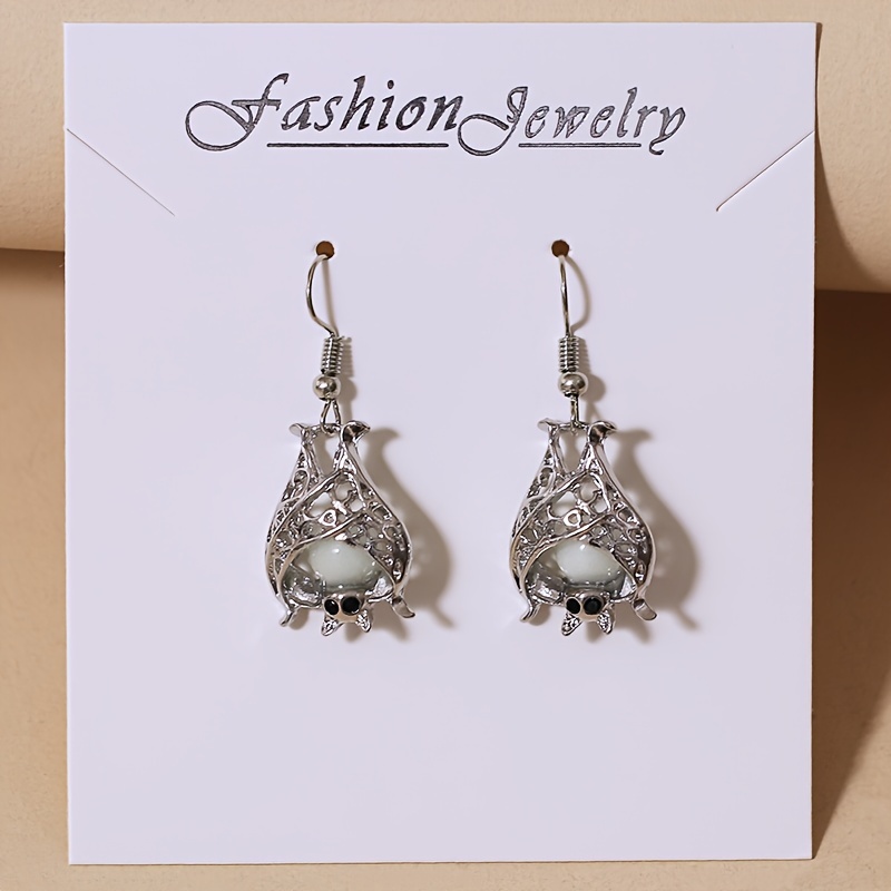 Hollow Luminous Bat Drop Earrings
