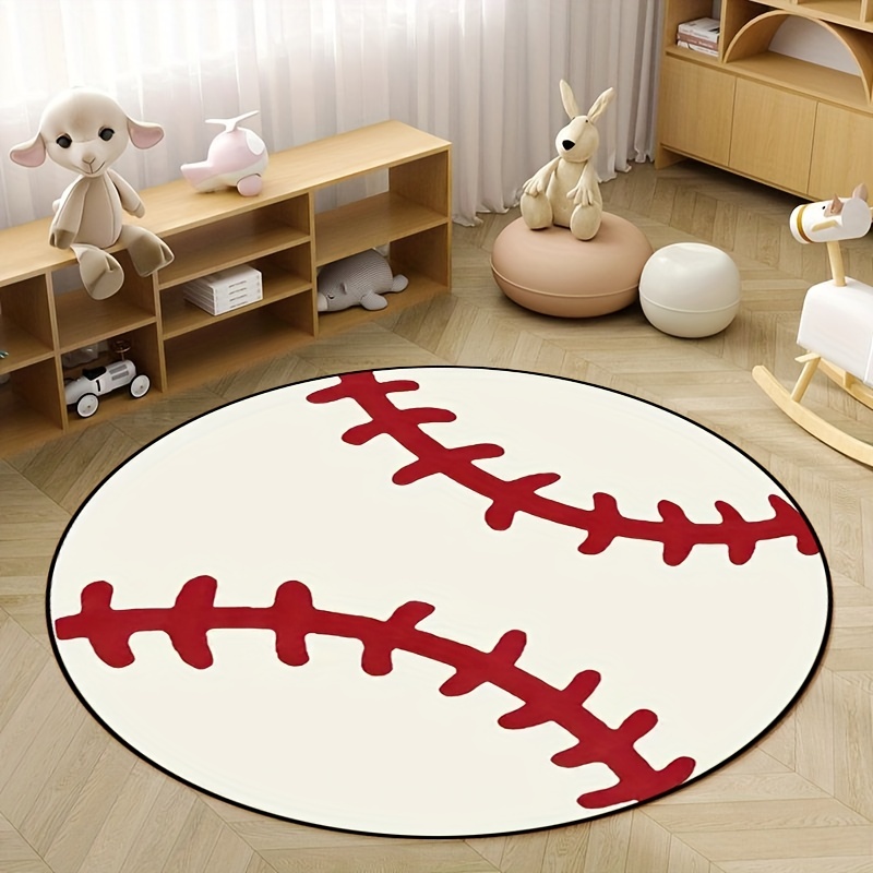 Soft Round Baseball Pattern Playmat Children's Bedroom Climbing Mat