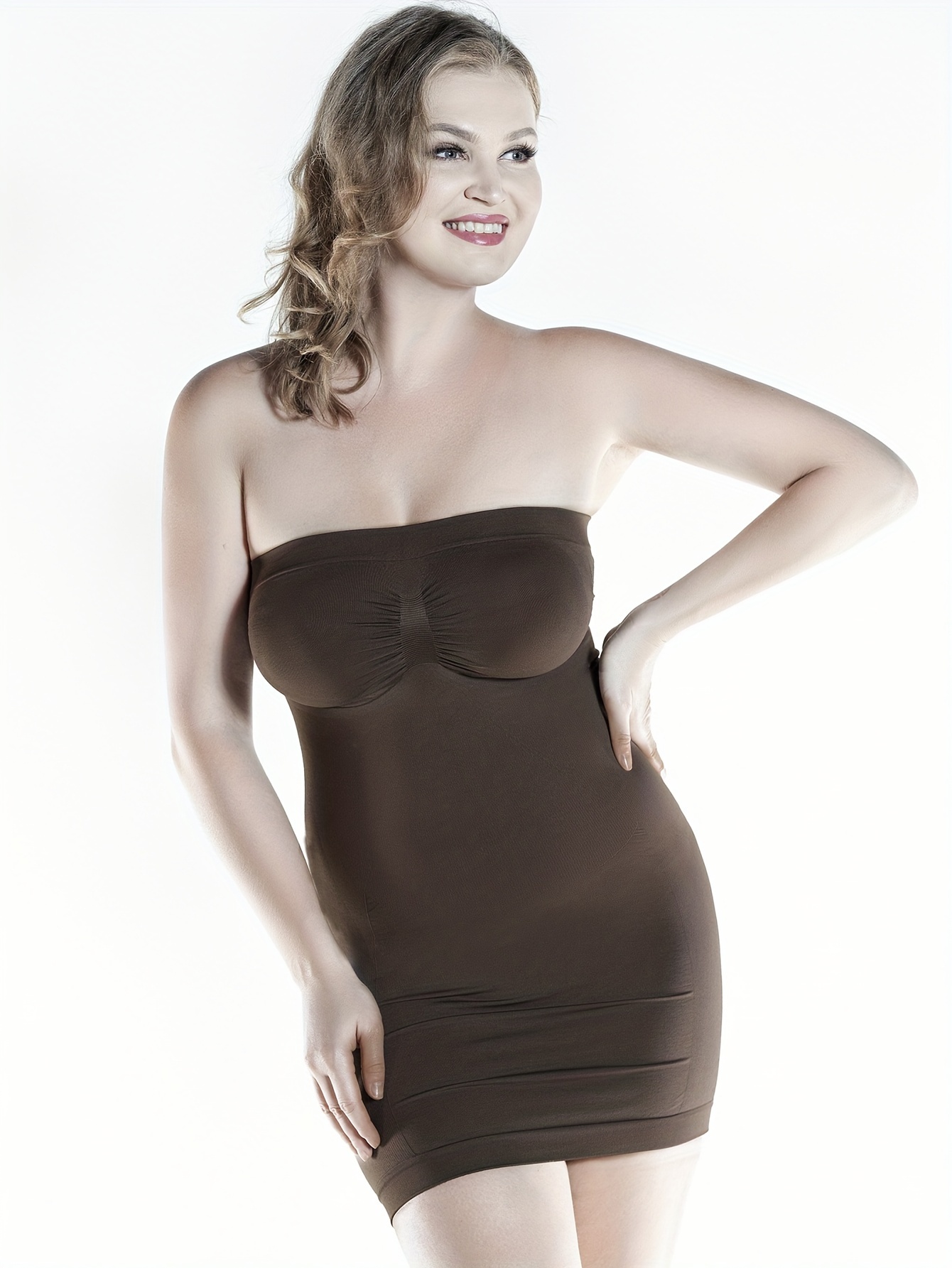 Seamless Strapless Shaping Dress, Tummy Control Slimming Body Shaper,  Women's Underwear & Shapewear - Temu Ireland