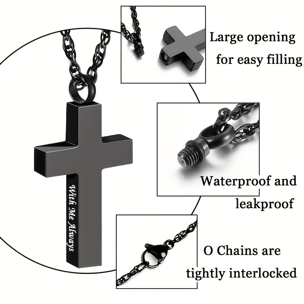 High Quality Metal Funeral Cremation Cross Pendant Urn Necklace for Ashes  Memorial Jewelry