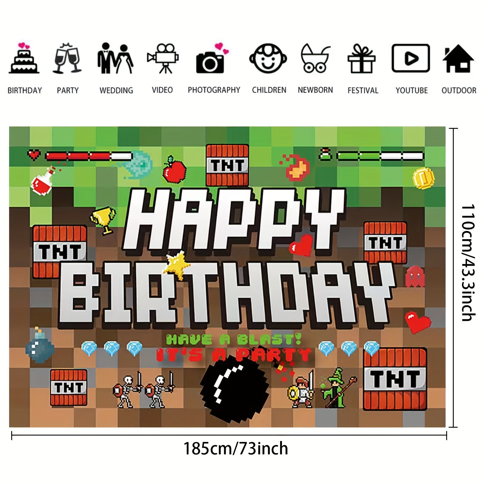 Video Game Photo Backdrop Birthday Background Decorations - Temu