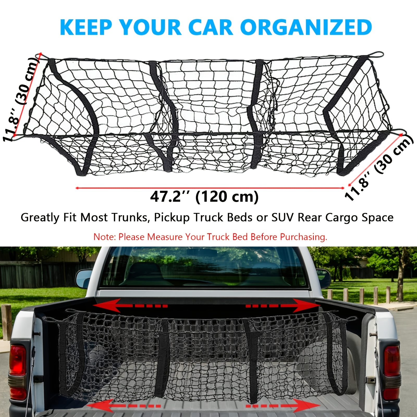 Maximize Your Vehicle's Storage Space With This Heavy-duty 3 Pocket Trunk  Net Organizer! - Temu Japan