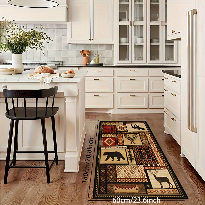 Carpet Long Anti Slip Kitchen Mat for Floor Absorb Oil Kitchen Carpet Rugs  Hallway Rug Entrance Doormat Can B…