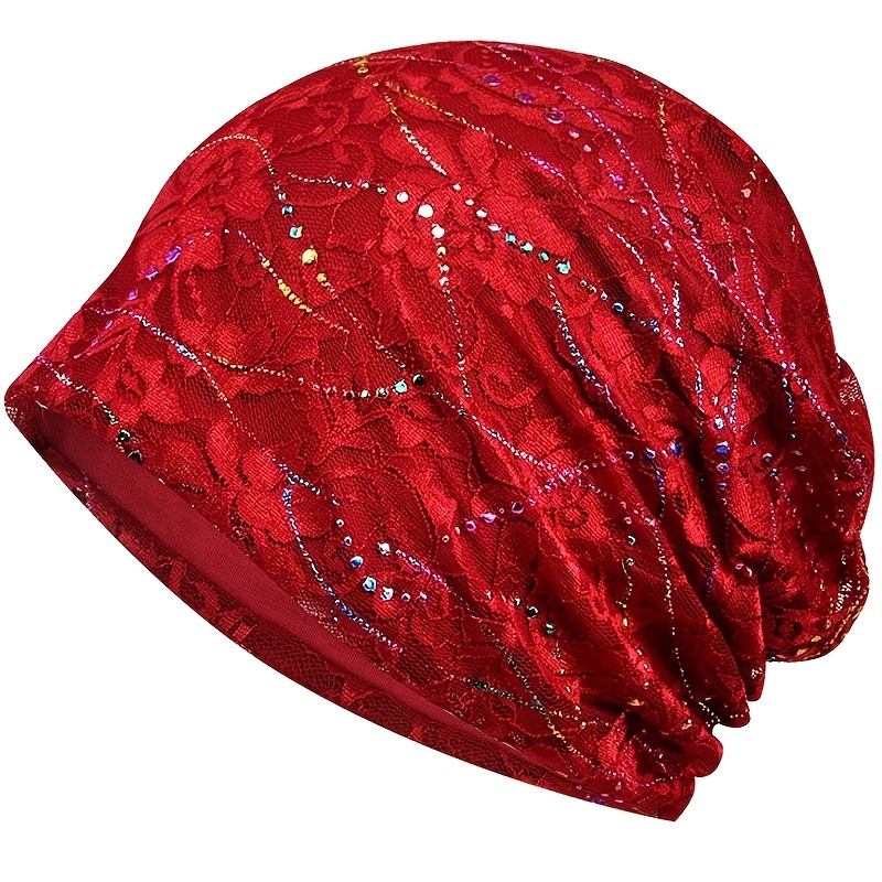 Elegant Red Wool Hat with Silver Rhinestone Beaded Embellishment Wrangler Women main image 2
