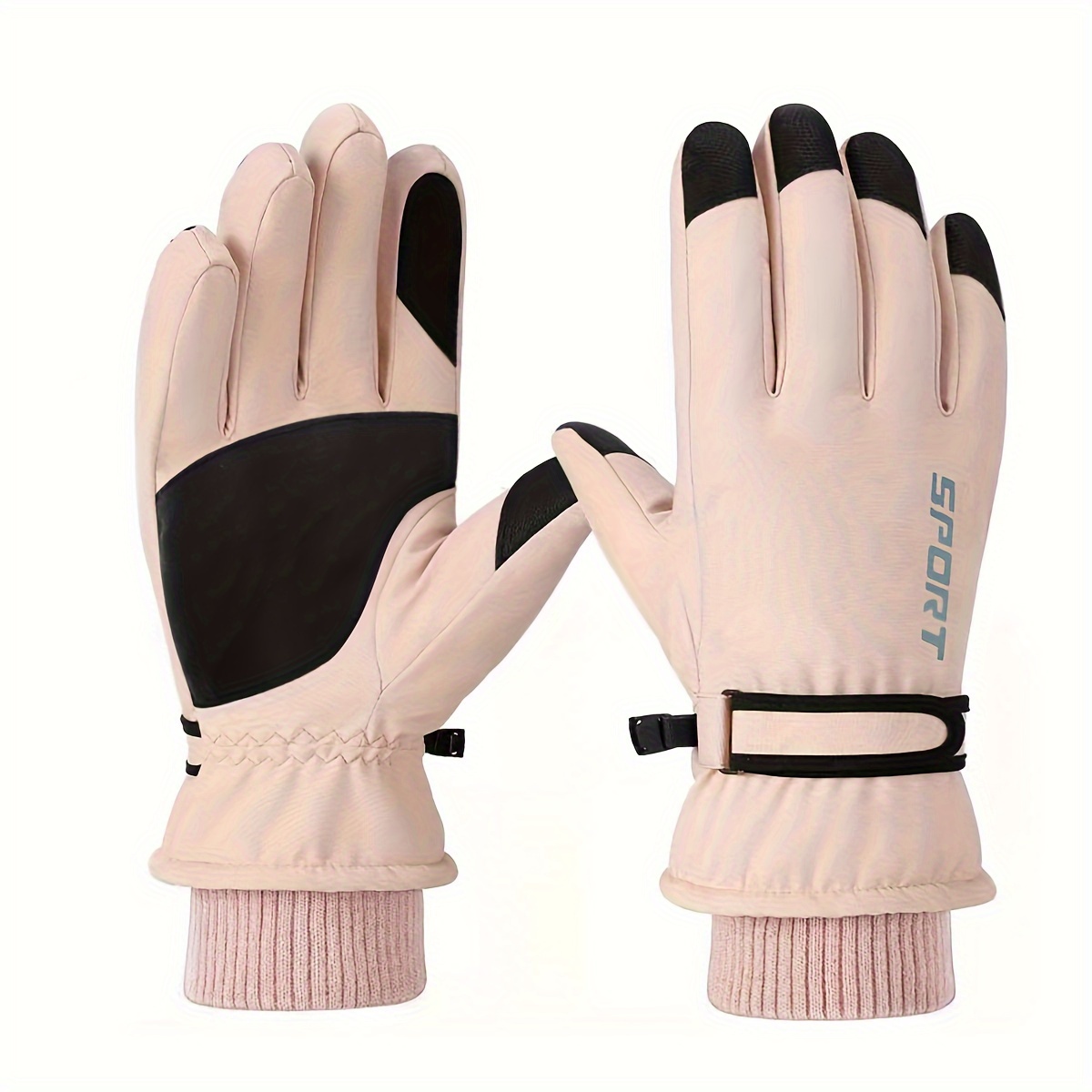 YHomU Guantes de esquí para mujer, a prueba de frío, cálidos y gruesos,  guantes de invierno antideslizantes para pantalla táctil con puños  ajustables