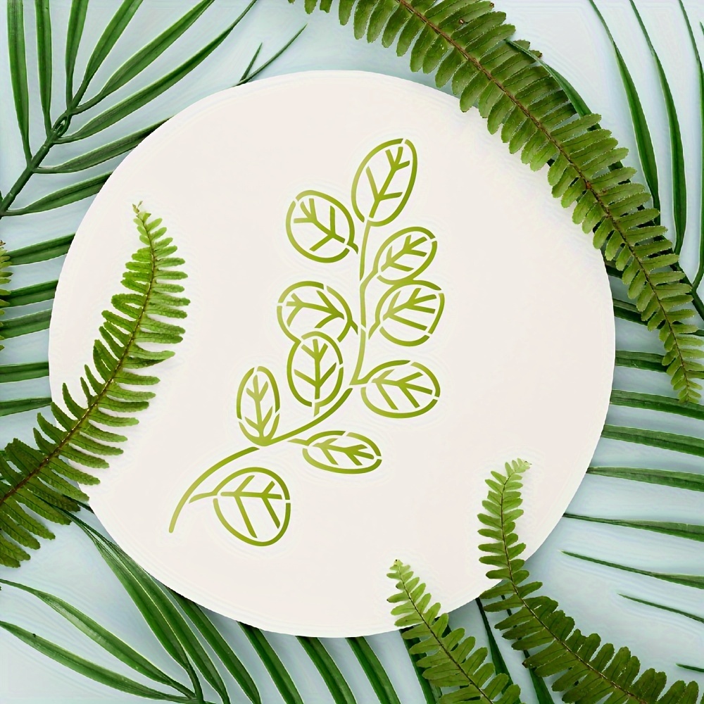 Leaf Stencils for Crafts Small Leaves and and Branches Paint Plant Stencil  for Painting On Wood Wall Card Making, Tiny Nature Vine Herb Essential Art