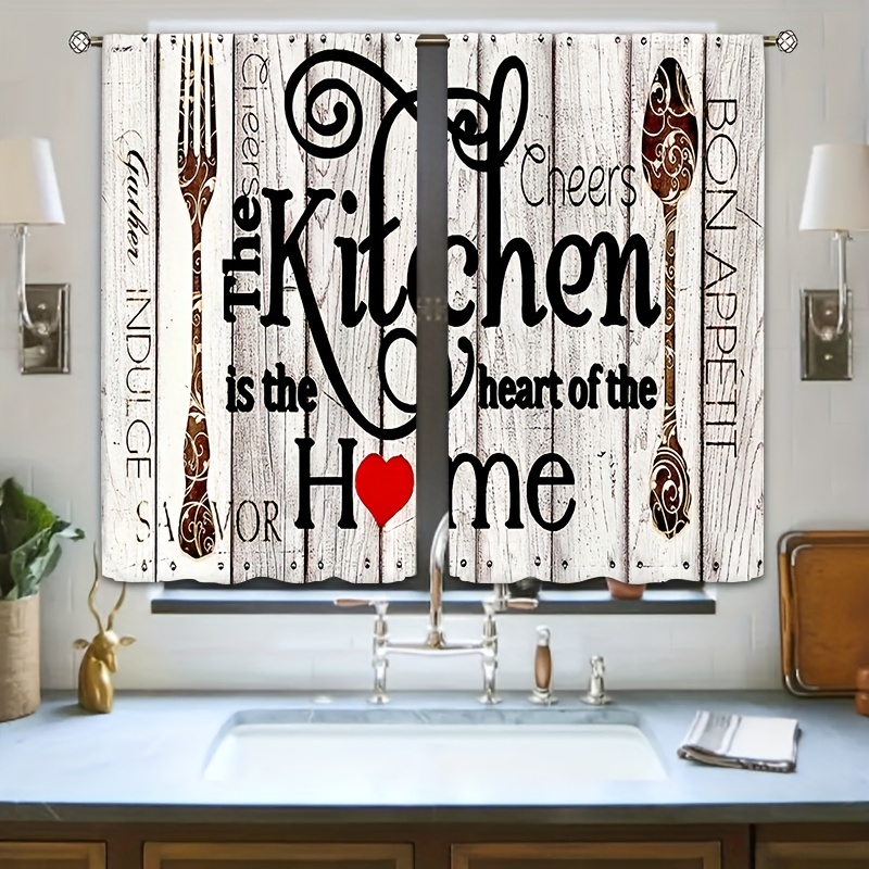 Farmhouse Tier Set Woven Plaid Textured Cotton Cafe Kitchen Curtains V –  VHC Brands Home Decor