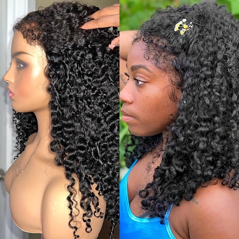 13x4 Curly Baby Hair Edges Wigs Deep Wave Curly Lace Front Human Hair Wigs  Transparent Hd 13x4 Lace Frontal Closure Wigs 4c Edges Wigs - Temu Canada