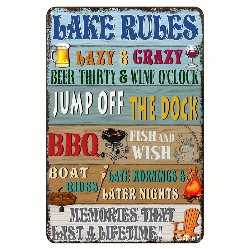 Fishing Wall Decor Rustic Cabin Hunting Fishing Signs Lake House Decor for  Home