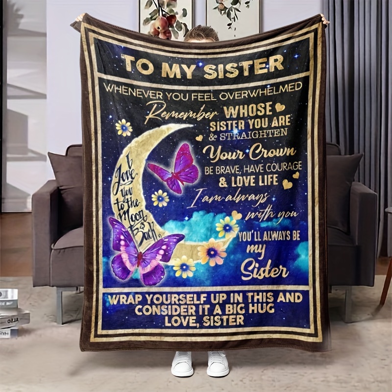 Outdoor Blanket To My Sister Warm Cozy Soft Throw Blanket