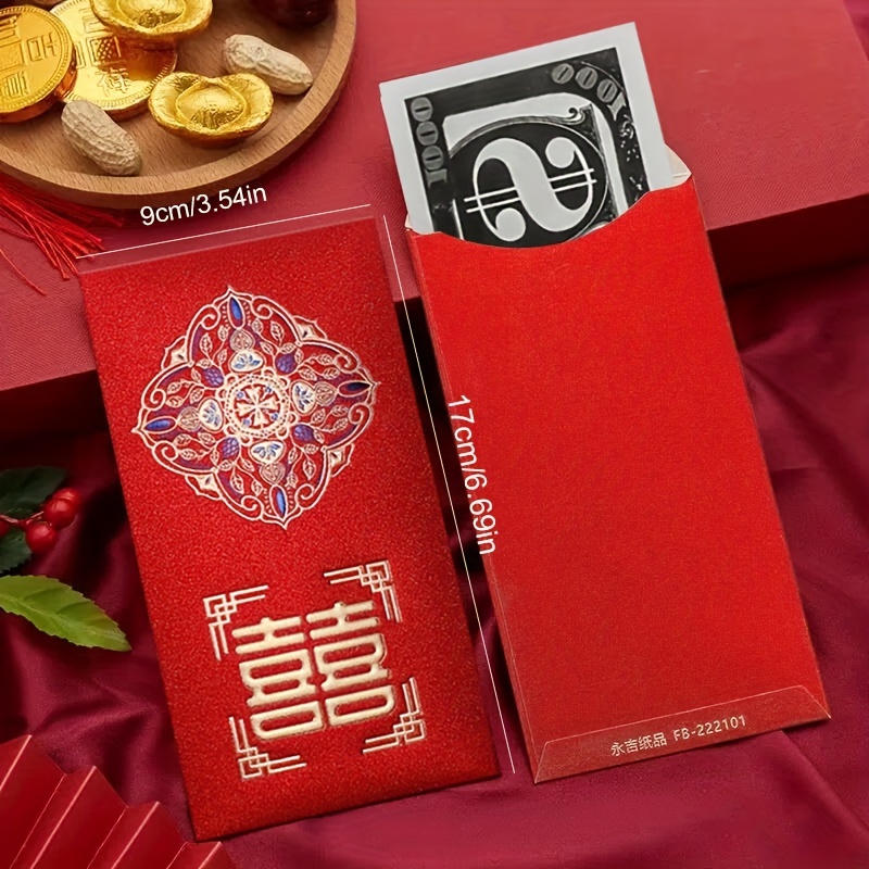 1/9pcs Enveloppe Rouge Chinoise Argent Chanceux Cadeau Du - Temu Belgium