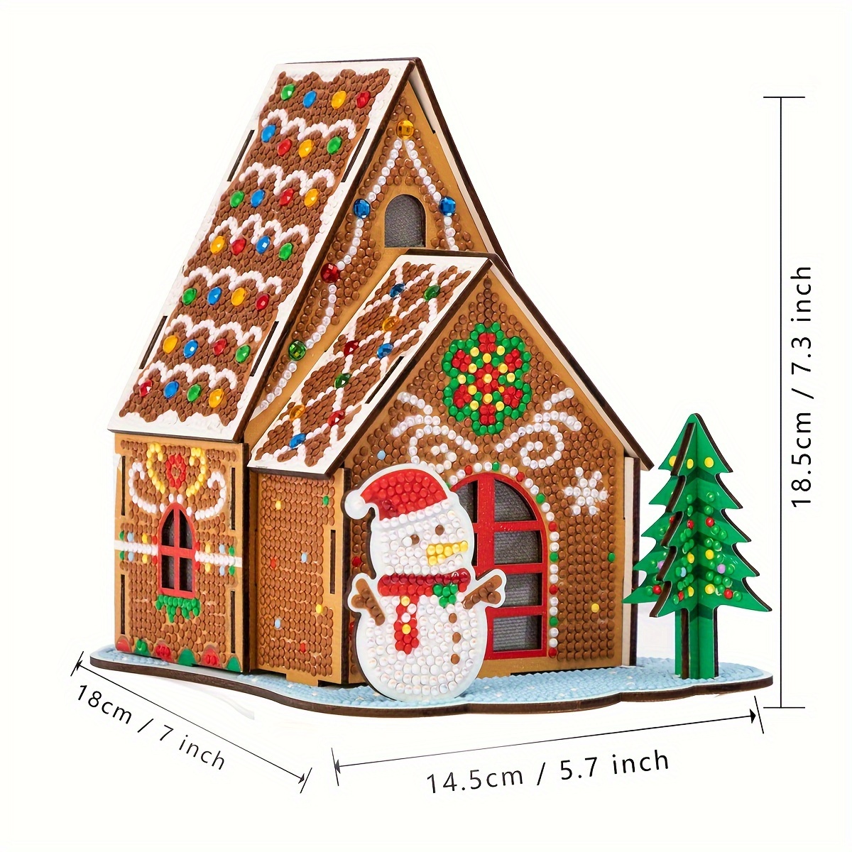 DIY 5D Diamond Painting The Gingerbread House Kits for Adults Full Round  Drill（12x8inch/30x20cm）, Paintings Embroidery Pictures Arts Craft for Home